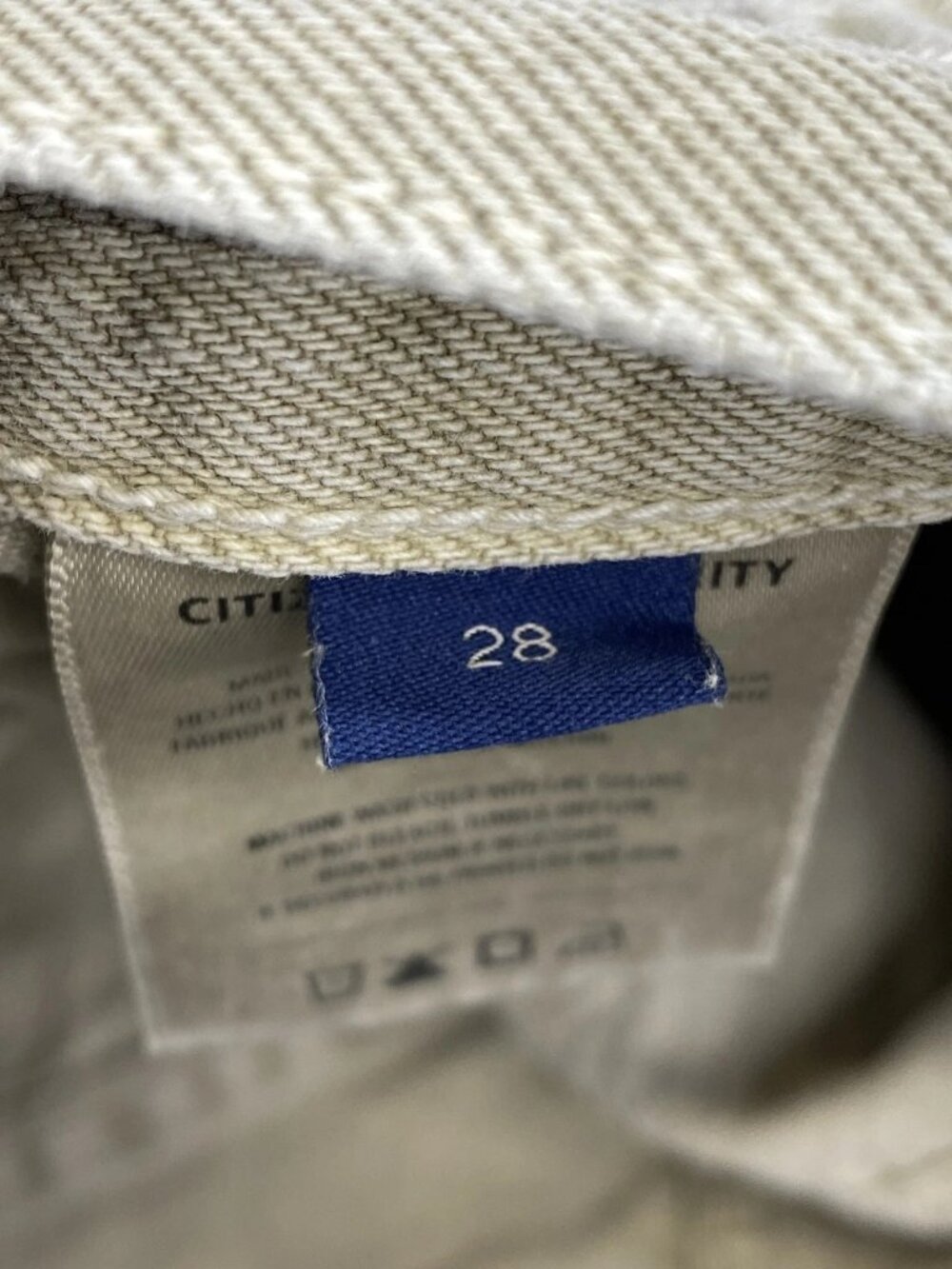 Citizens Of Humanity Womens Jean Neutral Beige Size 28 Ayla Raw Hem Crop Striped - Picture 6 of 15